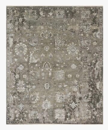 LOLOI ARTIFACTS WALNUT/SILVER HAND KNOTTED RUG 9 X 12